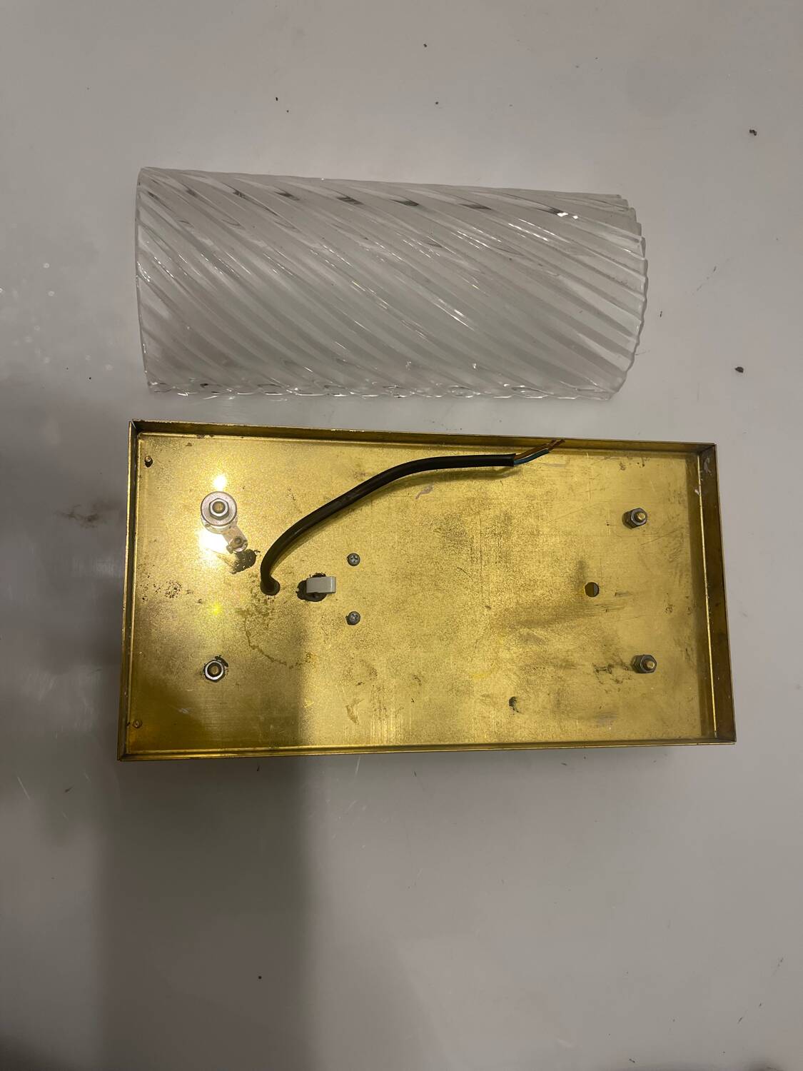 Single Brass Crystal Sconce