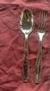 Set of 12 cutlery, 6 soup spoons and 6 forks in silver-plated metal, hallmark 84 and hallmark
