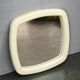 1970s Italian Space Age Cream Plastic Square Wall Mirror