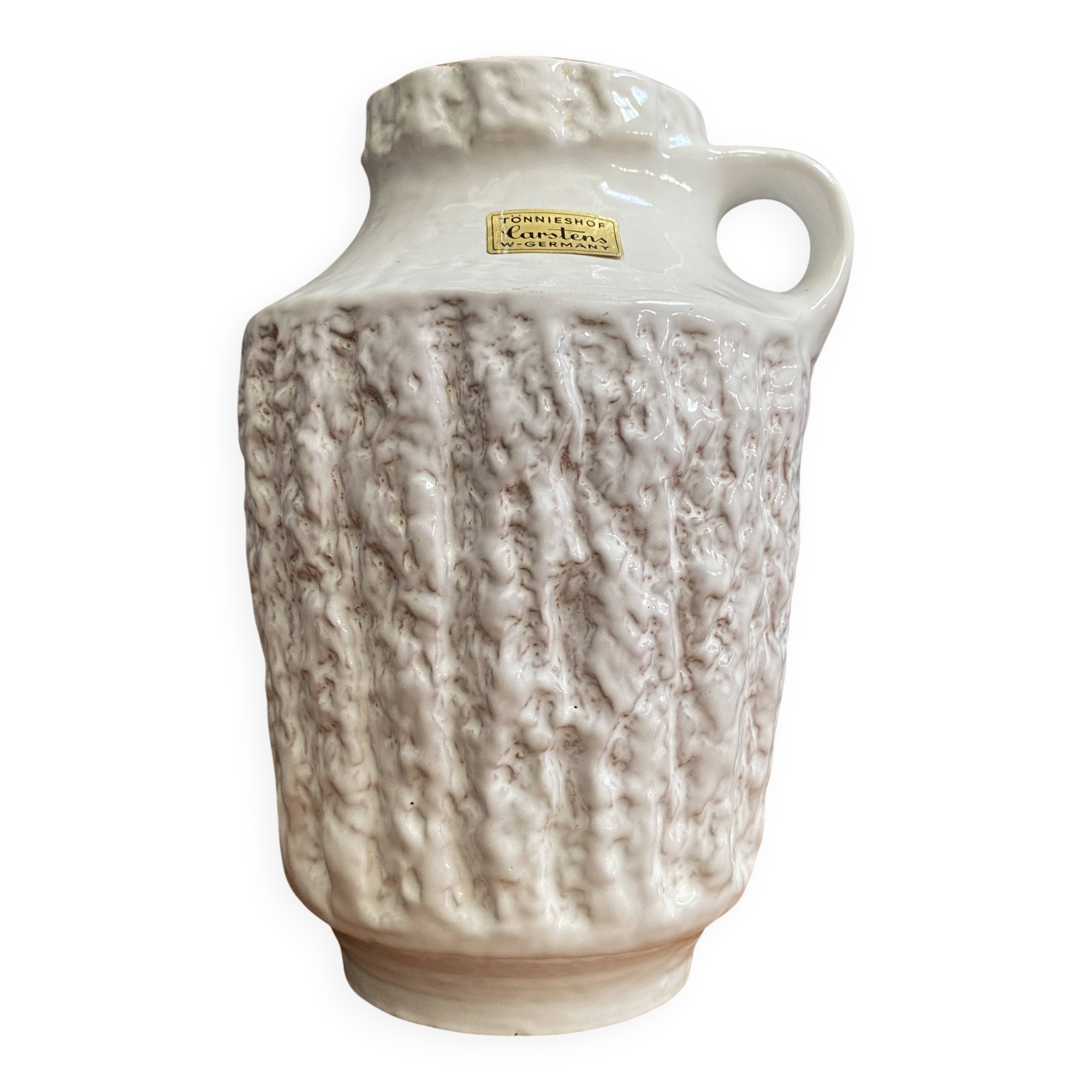 Vase en lave blanche épaisse de Carstens, Allemagne de l'Ouest, modèle 222-20, années 1970