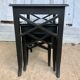 Set de 3 tables gigognes en verre et bois noir