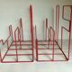Paire de porte vinyles métal rouge