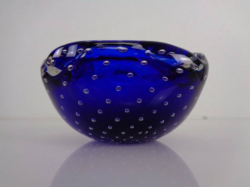 Blue Sommerso Murano Glass Ashtray, Italy, 1960s