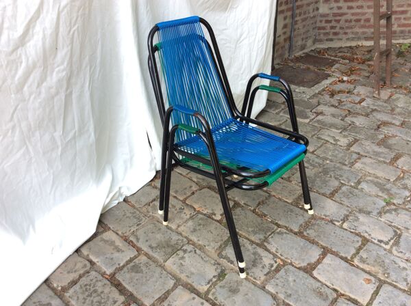 Paire de fauteuils scoubidou