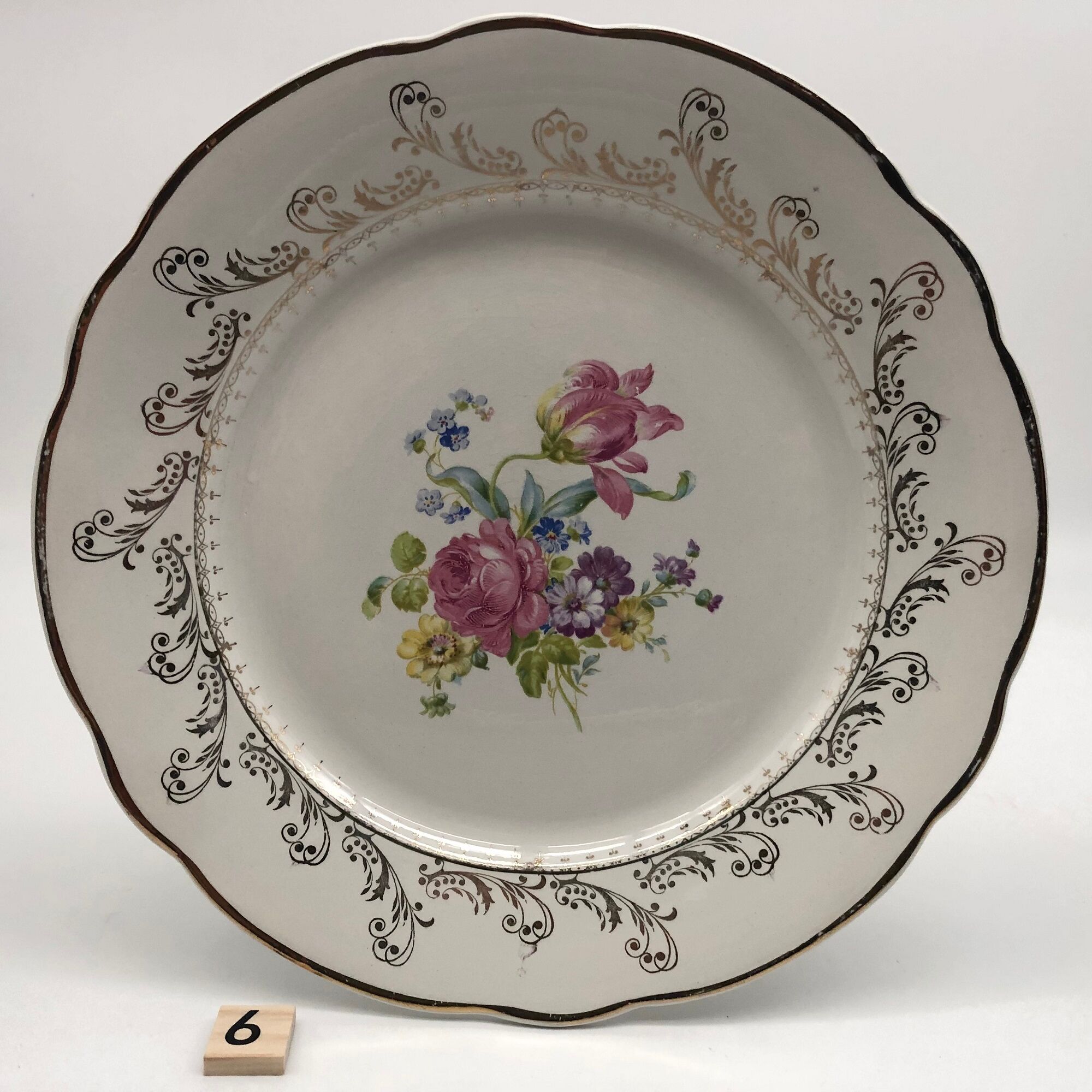 6 flat plates "Digoin Sarreguemines" model Arabesques