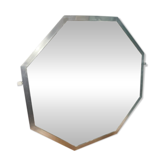 Miroir hexagonal en métal art déco