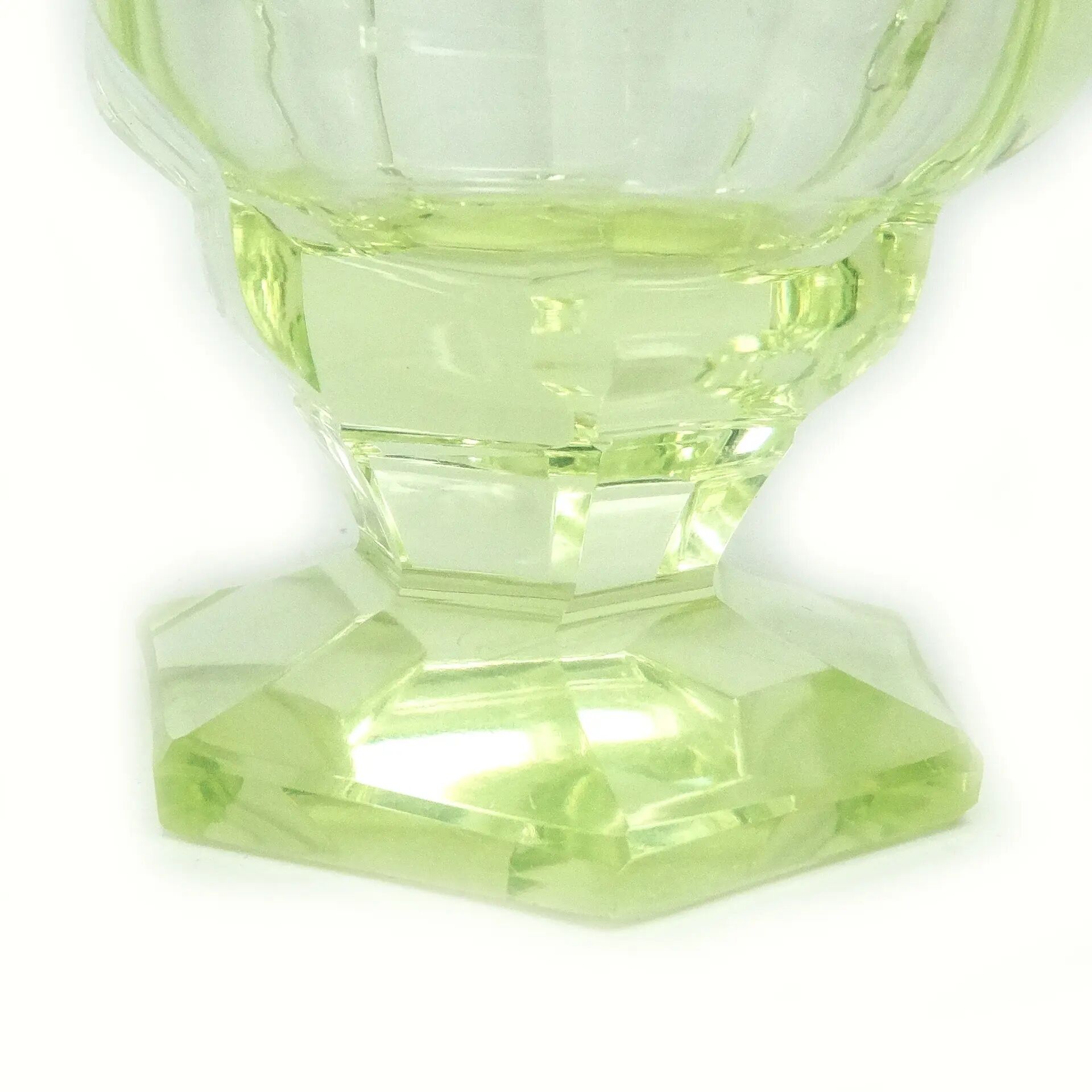 Art Deco vase, uranium glass, Poland, 1930s