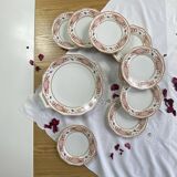 Antique Limoges porcelain dessert service, Lanternier & Cie, 10 plates