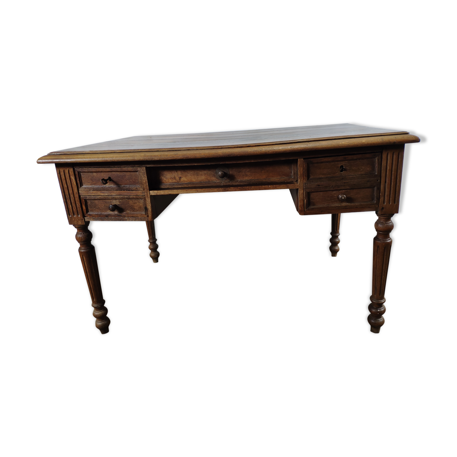 Bureau en bois 5 tiroirs