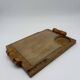 Wood and bamboo vintage plateau, glass, 1960