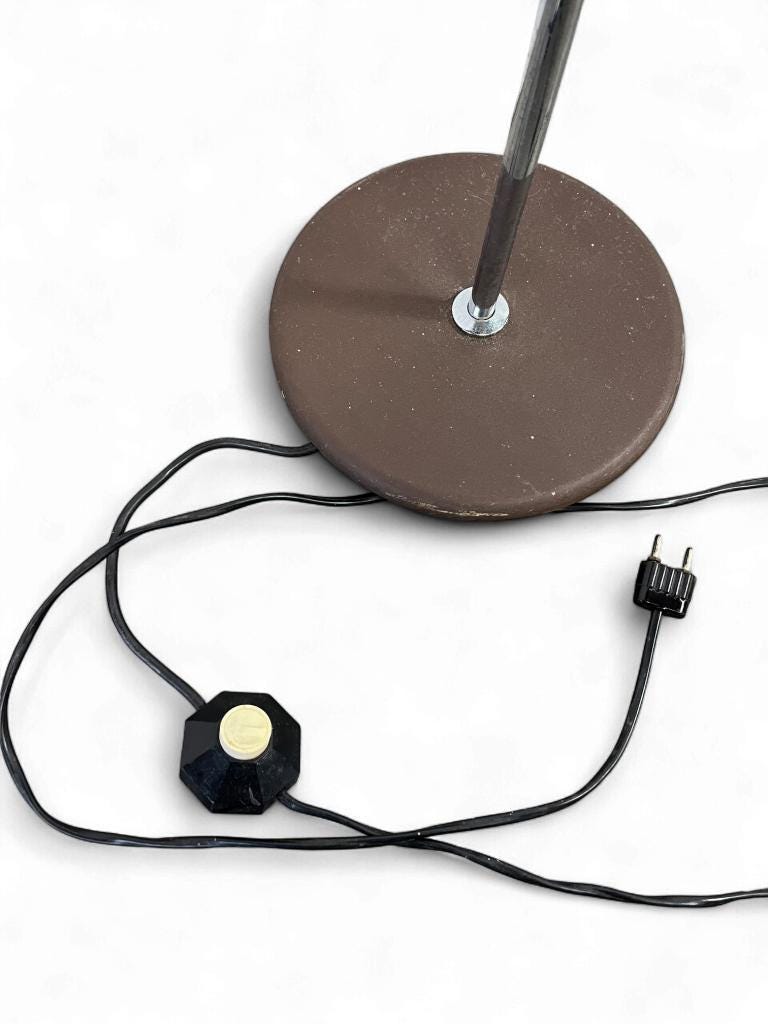 Vintage brown floor lamp with 3 spotlights