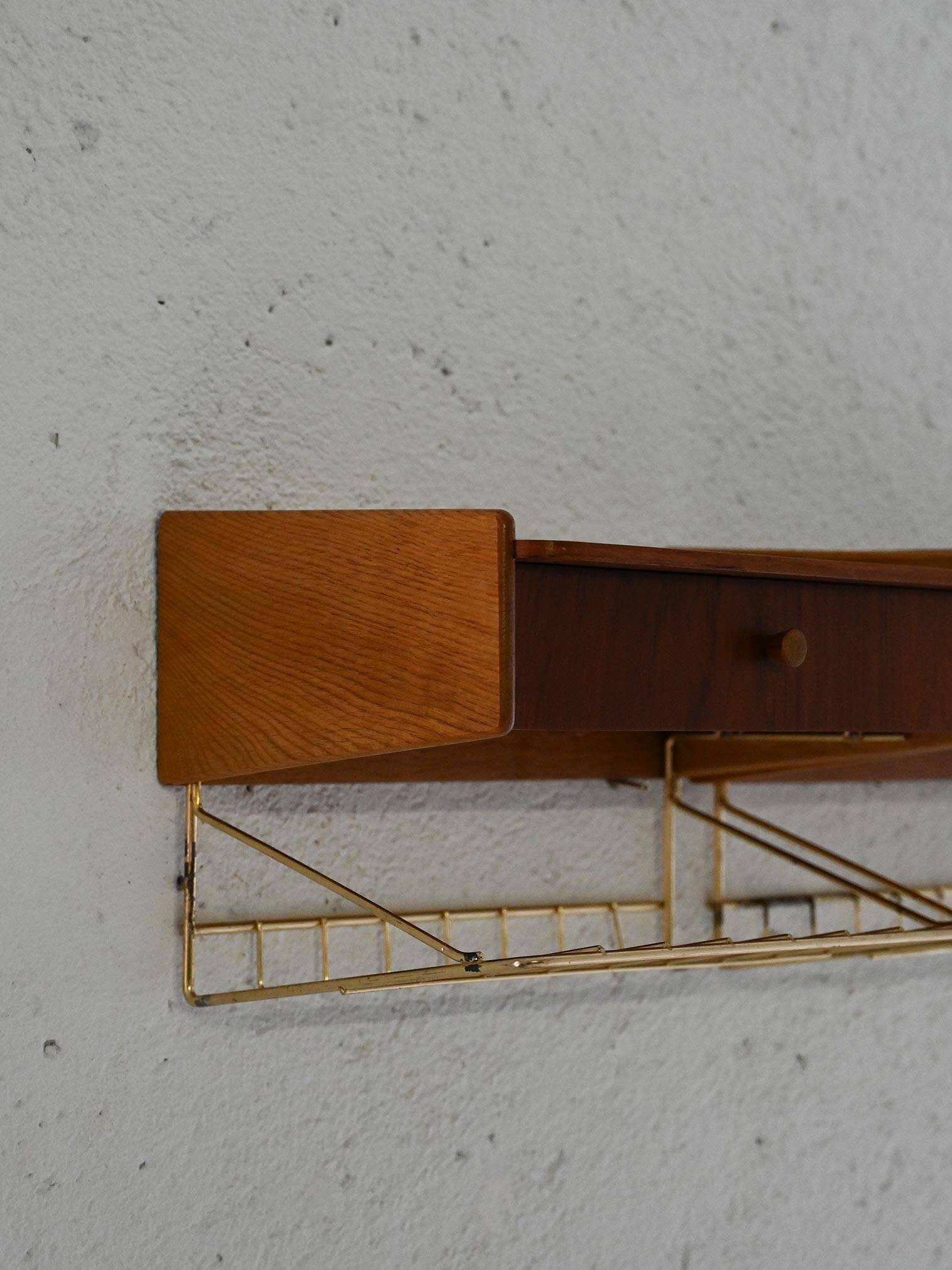 Pair of 1950s Scandinavian wall-mounted nightstands