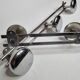 Paire de portemanteaux muraux vintage en métal chromé, 40 cm