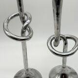 XXL "Giant Knot" candlestick pair – 1980s
