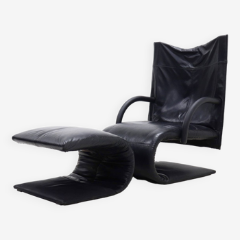 Ligne Roset Zen Lounge Chair and Ottoman by Claude Brisson 1980s