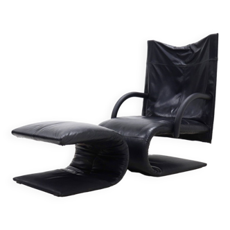 Ligne Roset Zen Lounge Chair and Ottoman by Claude Brisson 1980s