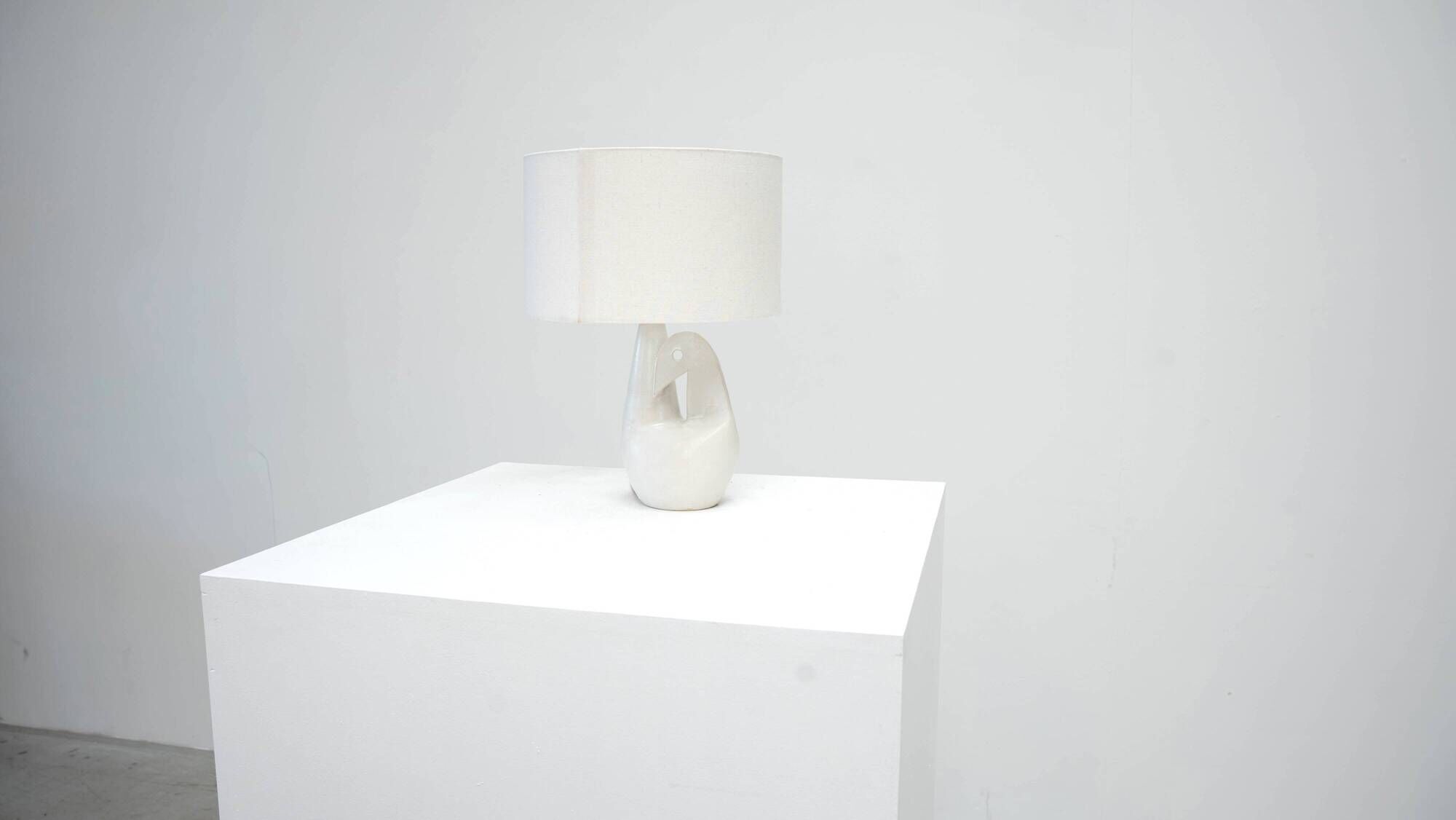 French ceramic bird lamp