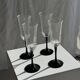 4 large Luminarc Octime vintage octagonal champagne flutes with black foot