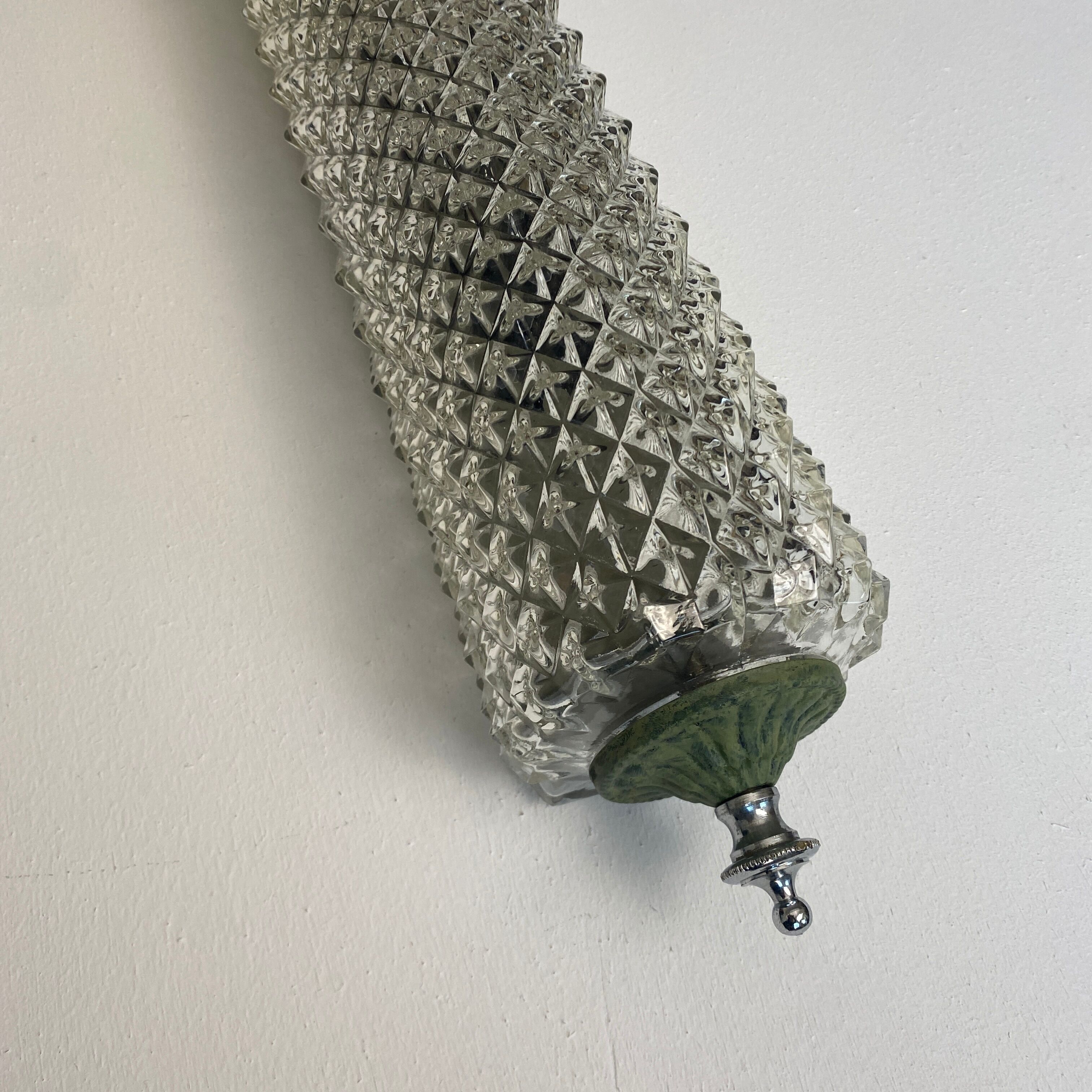 Vintage molded glass wall lamp