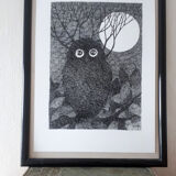 "Night bird" china ink