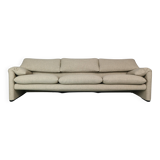 Vico Magistretti "Maralunga" 3-seater re-upholstered sofa For Cassina