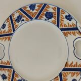 Moulin des Loups openwork dish, "Canada" model – blue and orange Imari decoration