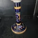 Antique candlestick Faïence from Gien - Renaissance Decor Blue Background - Painted