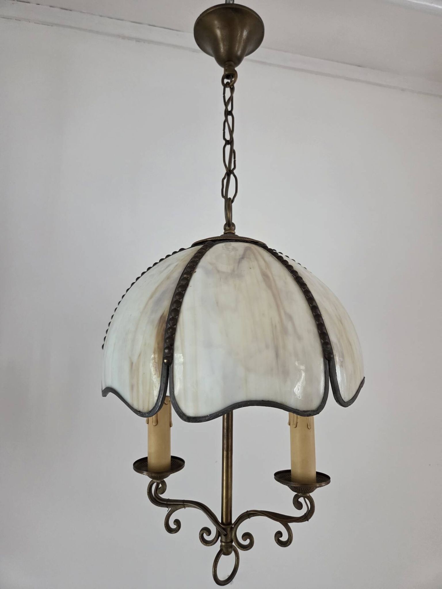 Suspension pâte de verre, style Art Déco 