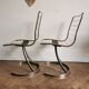 Paire chaises dorées