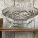 Antique fruit bowl centerpiece molded glass + vintage wrought iron