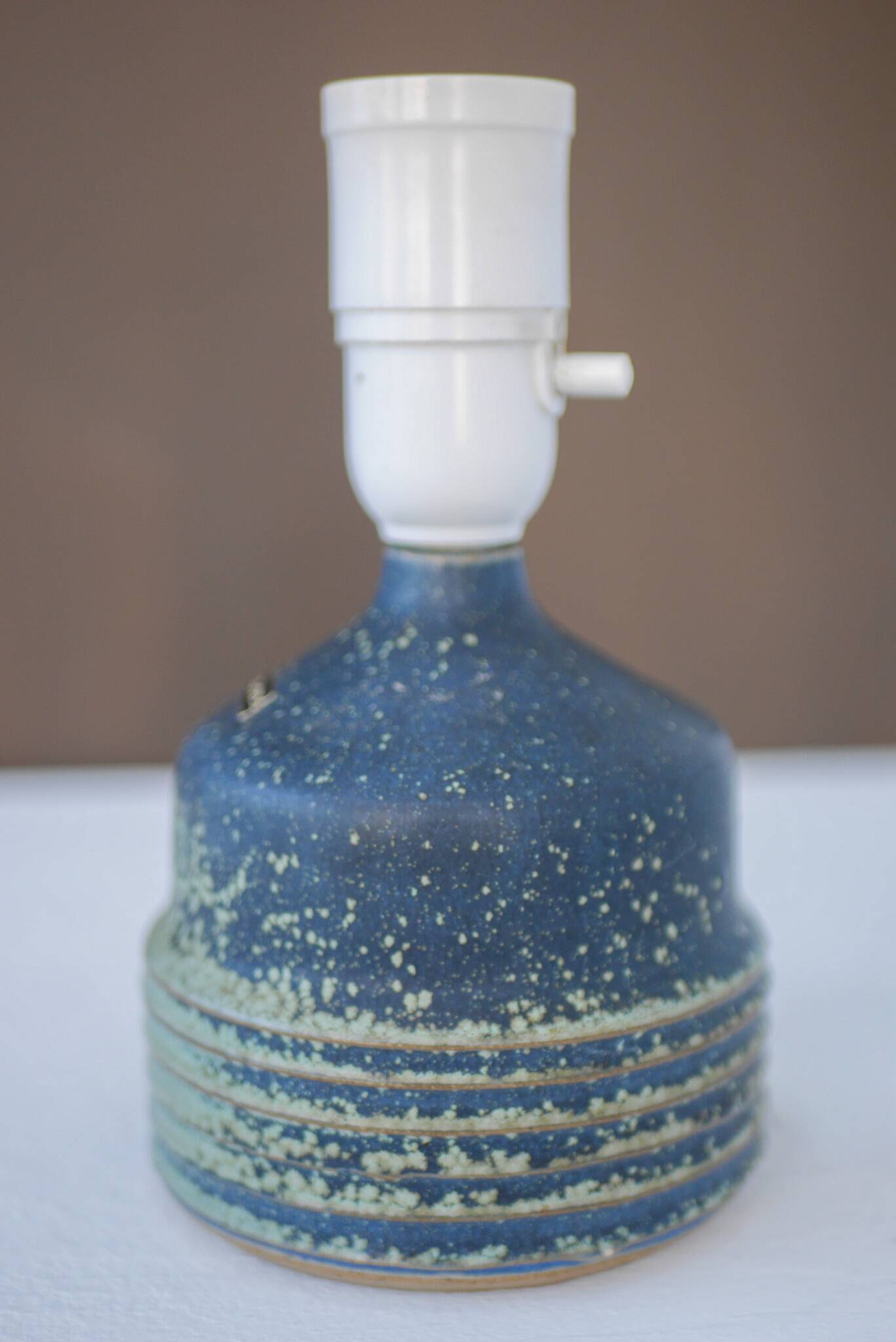 Mid-century modern pottery table lamp made by Rolf Palm, Sweden