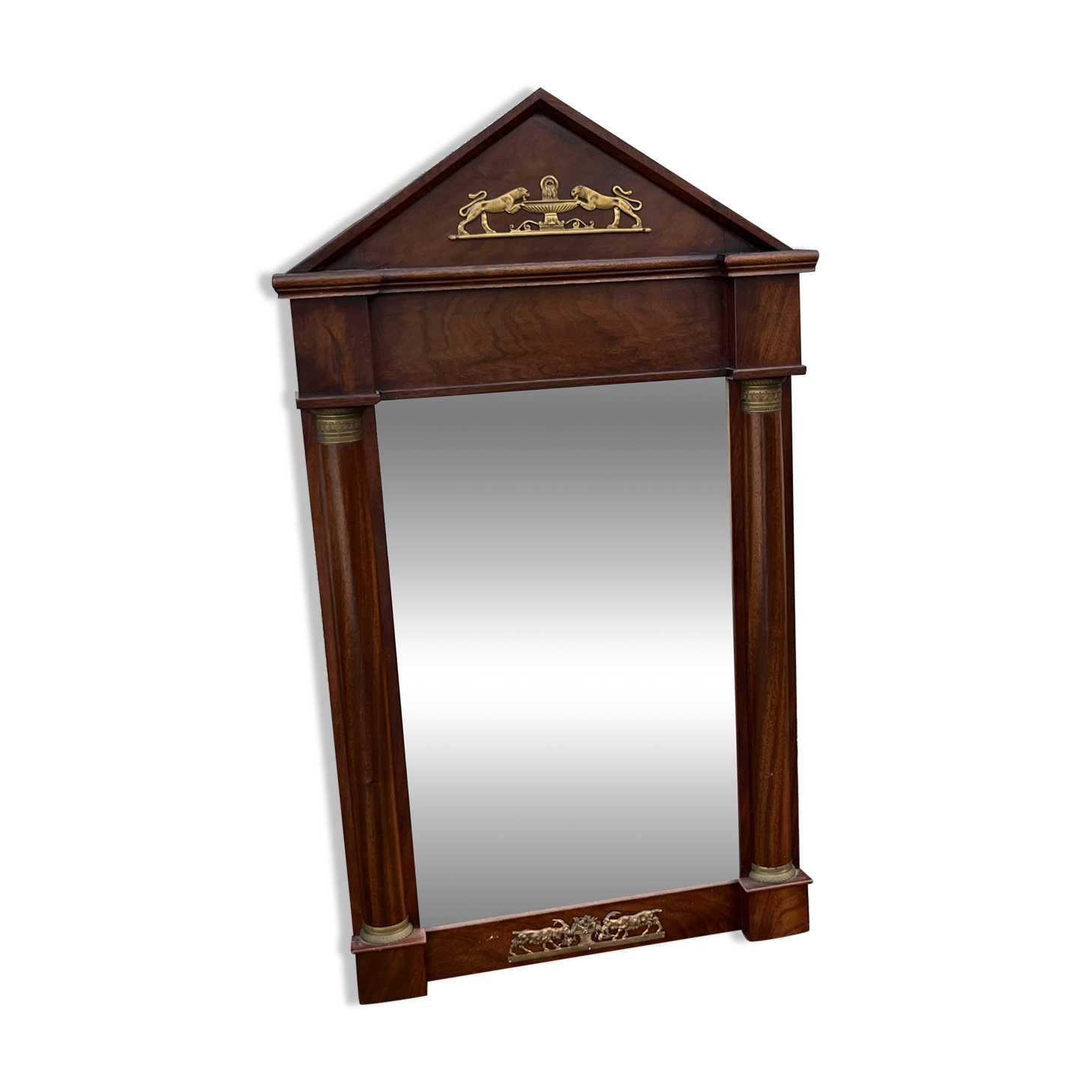 Empire mirror in mahogany and gilded bronze - Detached columns