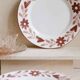 Hand-painted ceramic dessert plate with red flowers