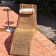 Deck chair sunbed in rattan and bamboo 1960