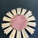 Miroir soleil ancien 1960 bois et plâtre doré 29cm