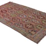 Tapis Kilim Turc Vintage Élégant 166x288 cm Laine Fait Main