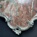 Base or support in marble and bronze silvered Louis XV-Rocaille style