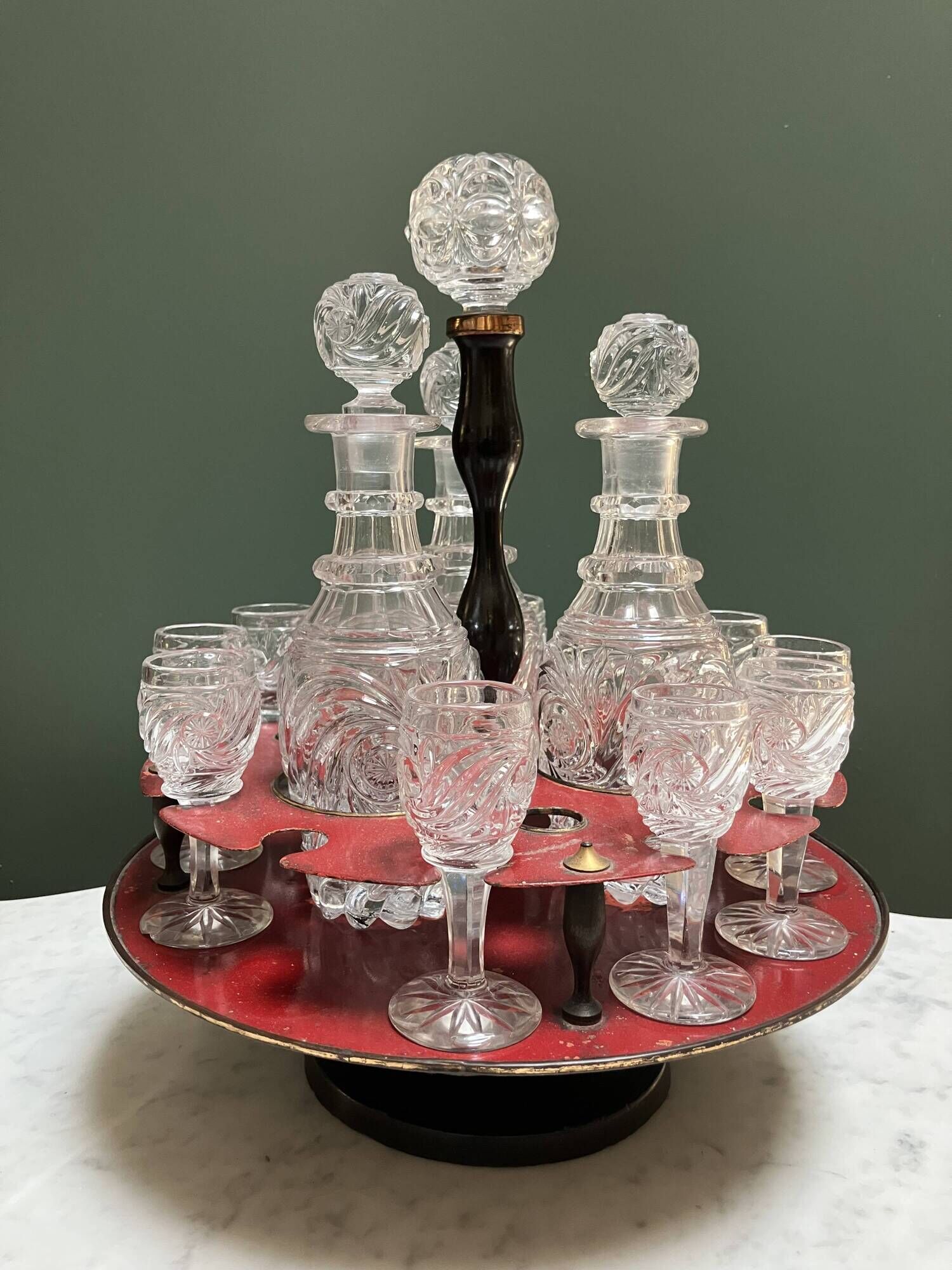 Carousel liqueur service - late 19th century
