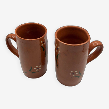 Glazed terracotta mugs