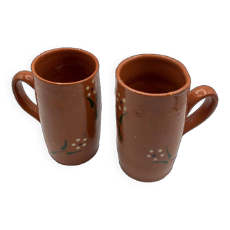 Glazed terracotta mugs