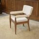 Art Deco modernist armchair in ash and cream boucle by Pierre Gouffé 1940s