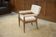 Art Deco modernist armchair in ash and cream boucle by Pierre Gouffé 1940s