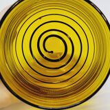 Vintage Murano Vase Mid Century Blown Glass Yellow Brown Spiral Style Ve
