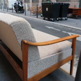 Scandinavian daybed of the 60s wood and fabric
