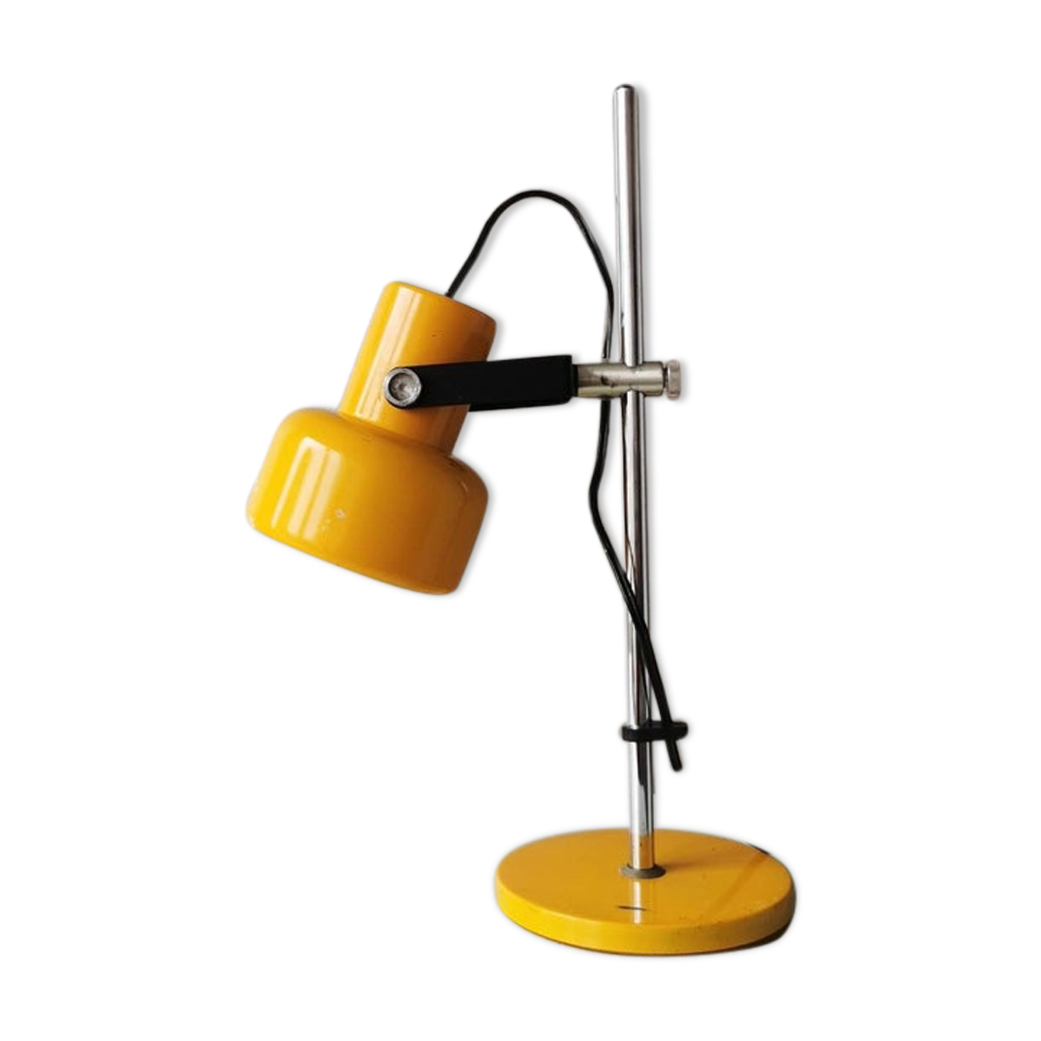 Vintage yellow metal desk lamp 70s
