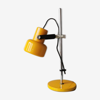 Lampe de bureau en métal jaune vintage années 70