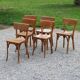 Set of 6 Baumann bistro chairs from the 50s stamp with iron