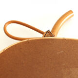 Mirror vintage wicker rattan apple shape 1970 32x34cm