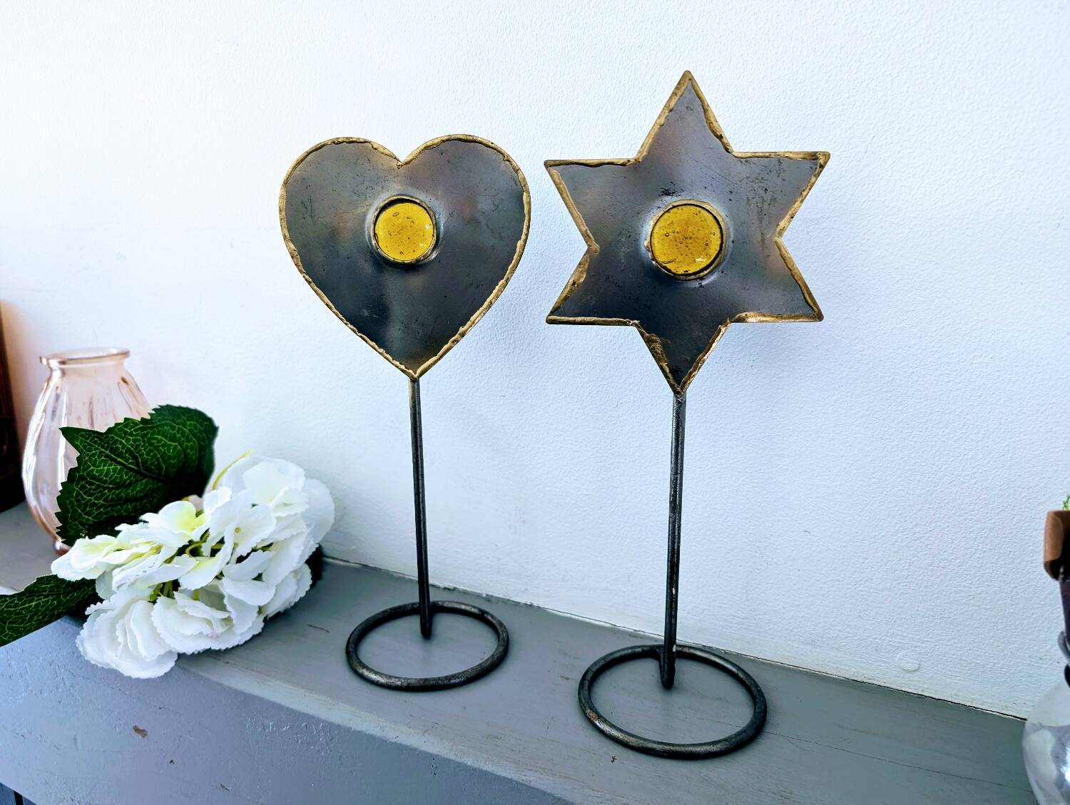 Pair of vintage candle holders