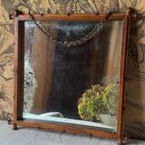 19th-century French chinoiserie-style mirror with a bamboo frame